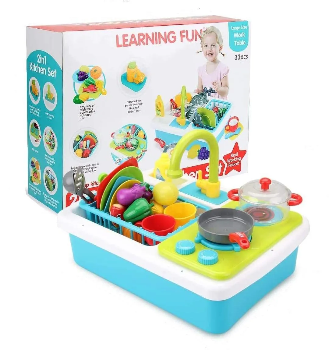 2 in 1 Dishwasher & Gas Stove Kitchen Suit  - Ages 4 