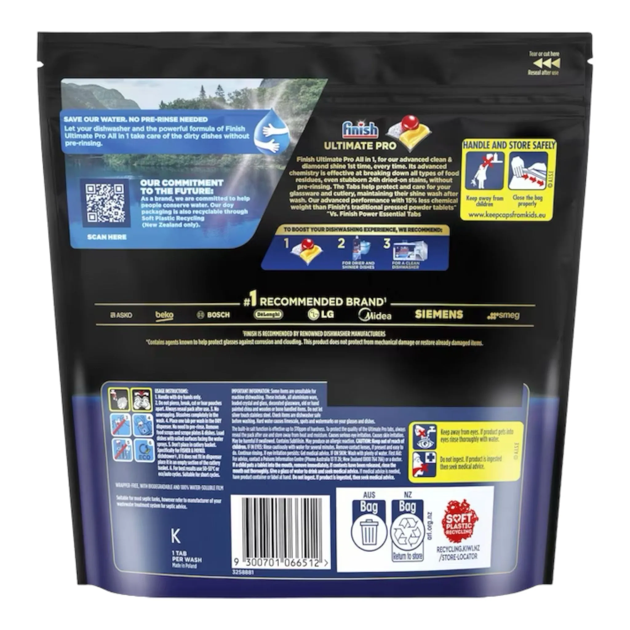 3 Pack Finish Quantum 32 Ultimate Pro Dishwashing Tablets Lemon Sparkle