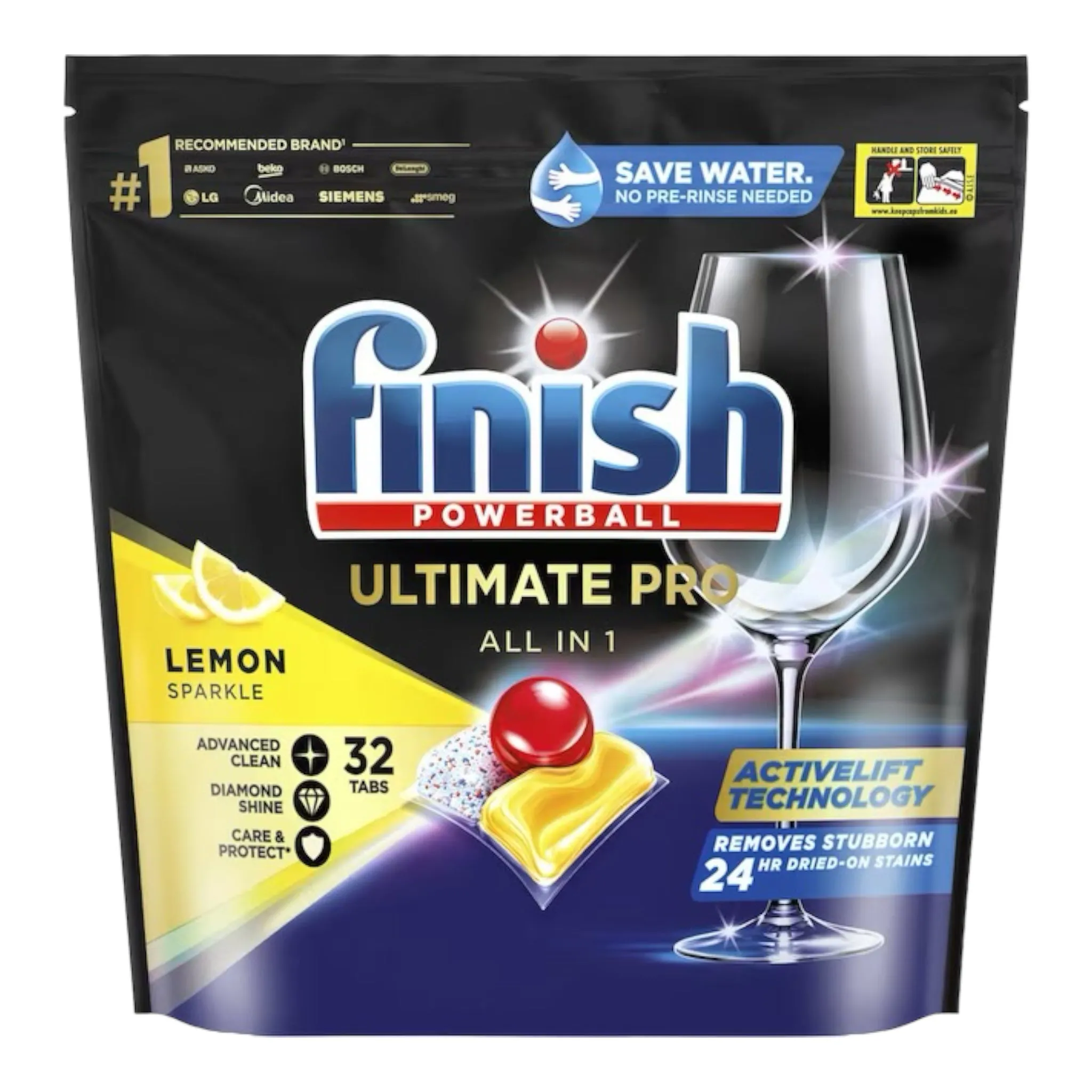 3 Pack Finish Quantum 32 Ultimate Pro Dishwashing Tablets Lemon Sparkle