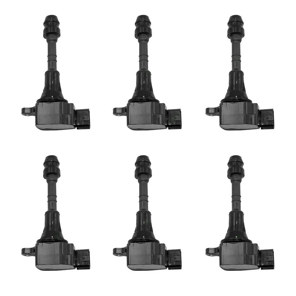 6 Pc Ignition Coils w/Set Front Valve Covers for Altima I35 Maxima Murano Quest