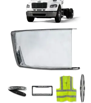 Bumper Corner Steel Chrome Passenger 2003-2012 Freightliner M2 Business Class 106 112