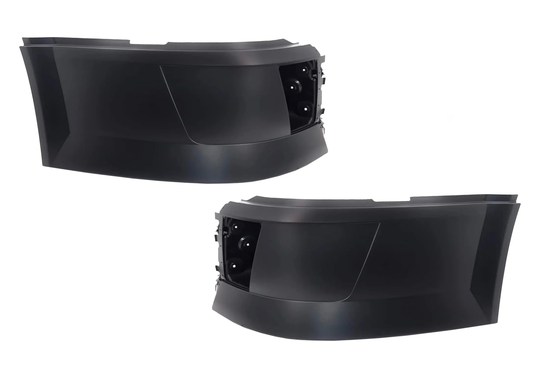 Bumper Corners With Fog Holes Plastic Set 2004-2015 Volvo VNL