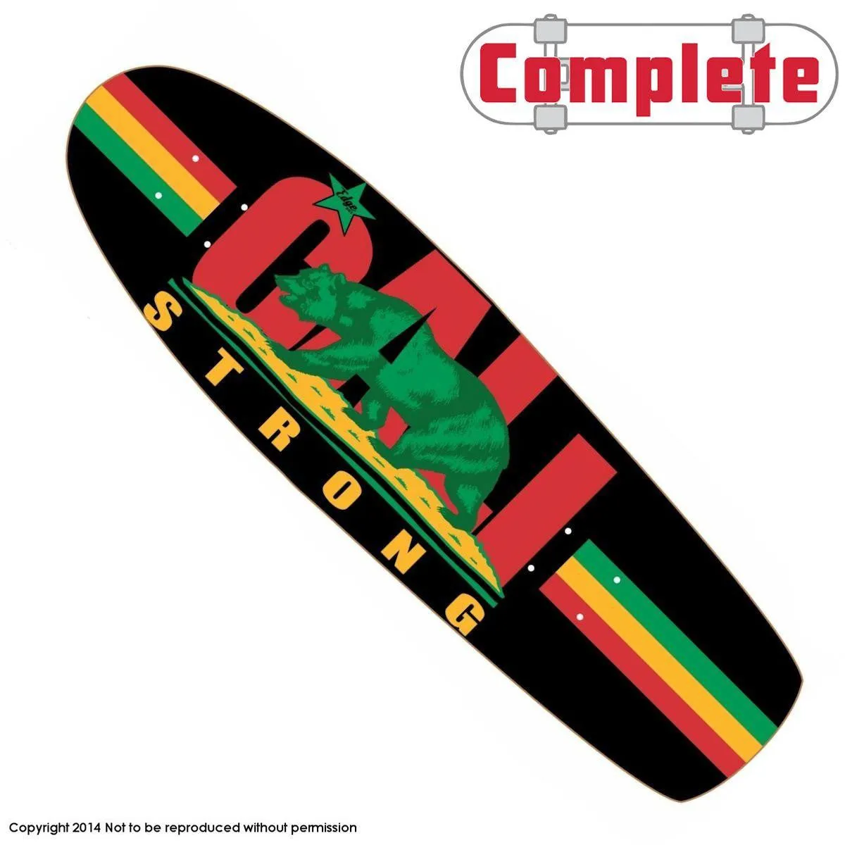 CALI Strong Rasta Skateboard Cruiser Complete
