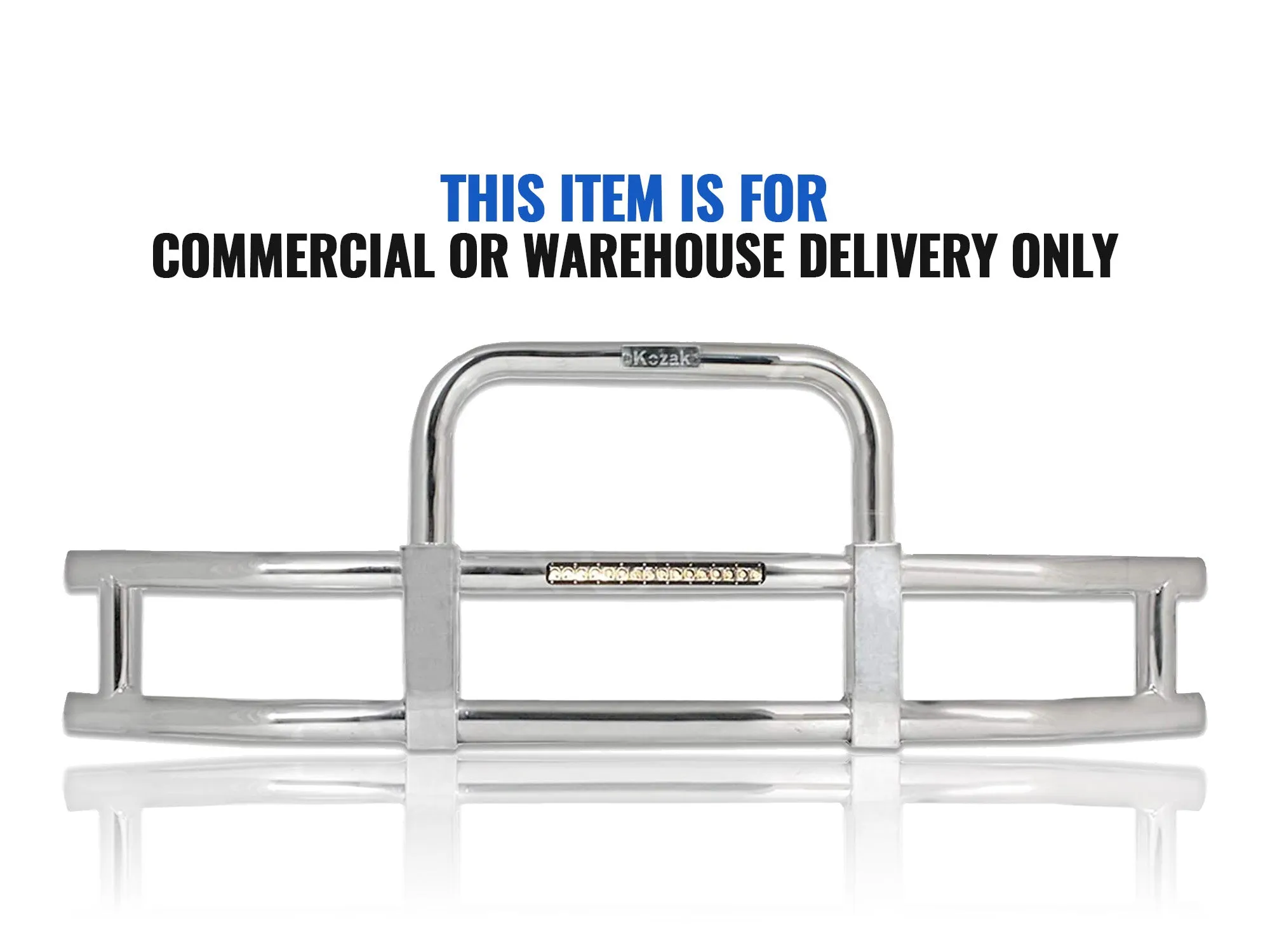 Chrome Grille Guard w/ Built in 16'' LED Bar 2022  Peterbilt 579 NO Fog