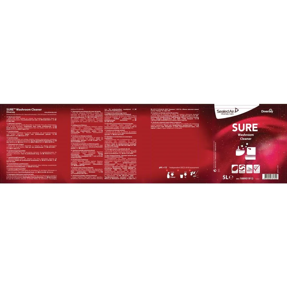 CX842 SURE Washroom Cleaner Concentrate 5Ltr