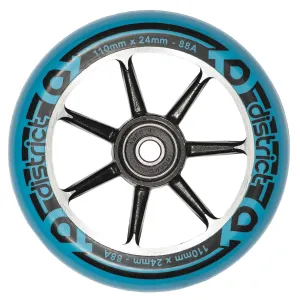 District Scooters Wheels Cast Alloy Core Twin Pack - 110mm Black/Blue