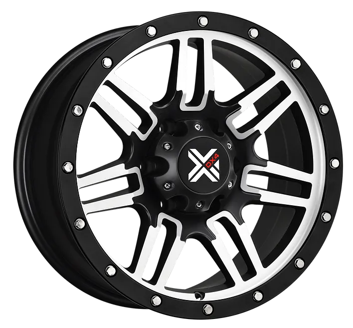 DX4 17x8.5 7S 5x5 5x127 matte machined black wheels