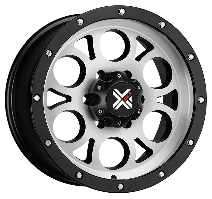 DX4 17x8.5 TUFF 5x5 5x127 matte machined black wheels