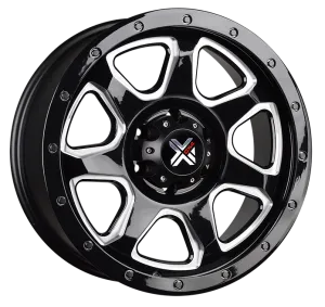 DX4 20x9 STORM 6x5.5 6x139.7 Gloss black ball milled wheels