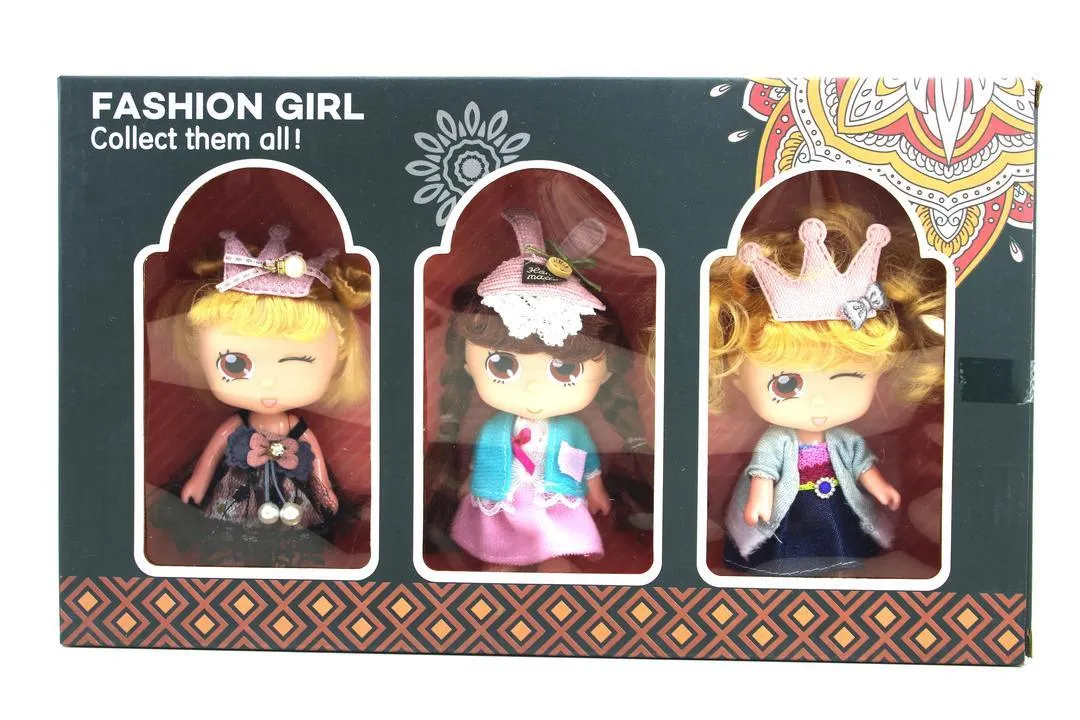 Expressions Galore 3 Piece Fashion Girl Doll Toy Set Hot-Selling Collection for Adults, Ages 18 