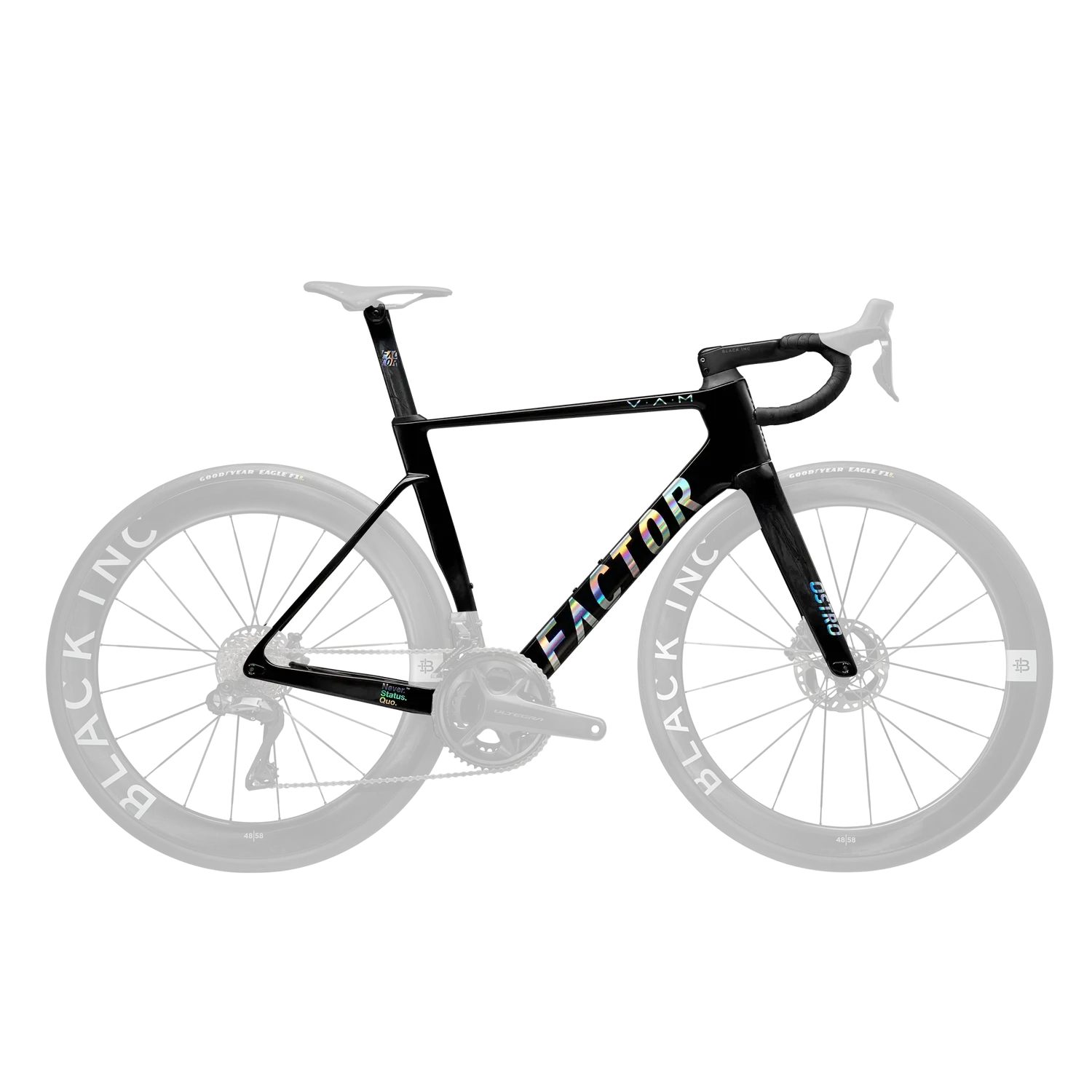 FACTOR OSTRO VAM 2.0 Premium Package Frameset - Black/Chrome (includes seatpost and handlebar)