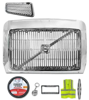 Front Grille with Bug Deflector Frame Chrome 1996-2003 Volvo VN VNL VNM
