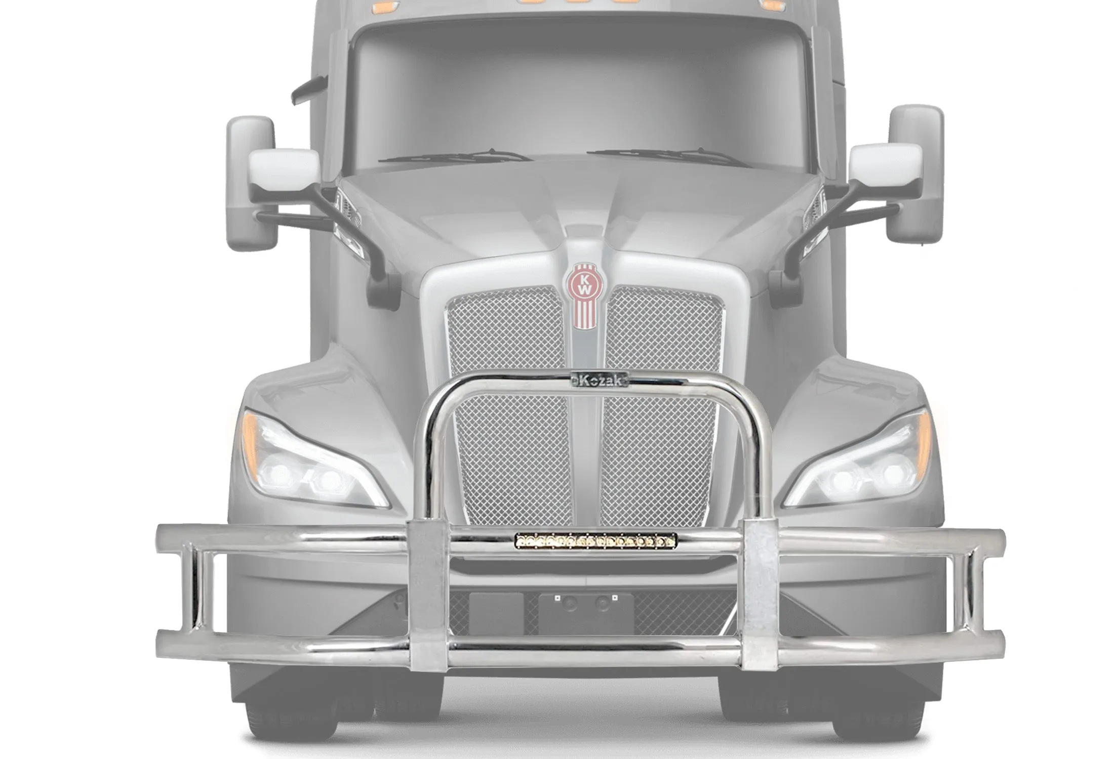 Grille Bumper Guard Chrome with Built-in 16" 2022  Kenworth T680