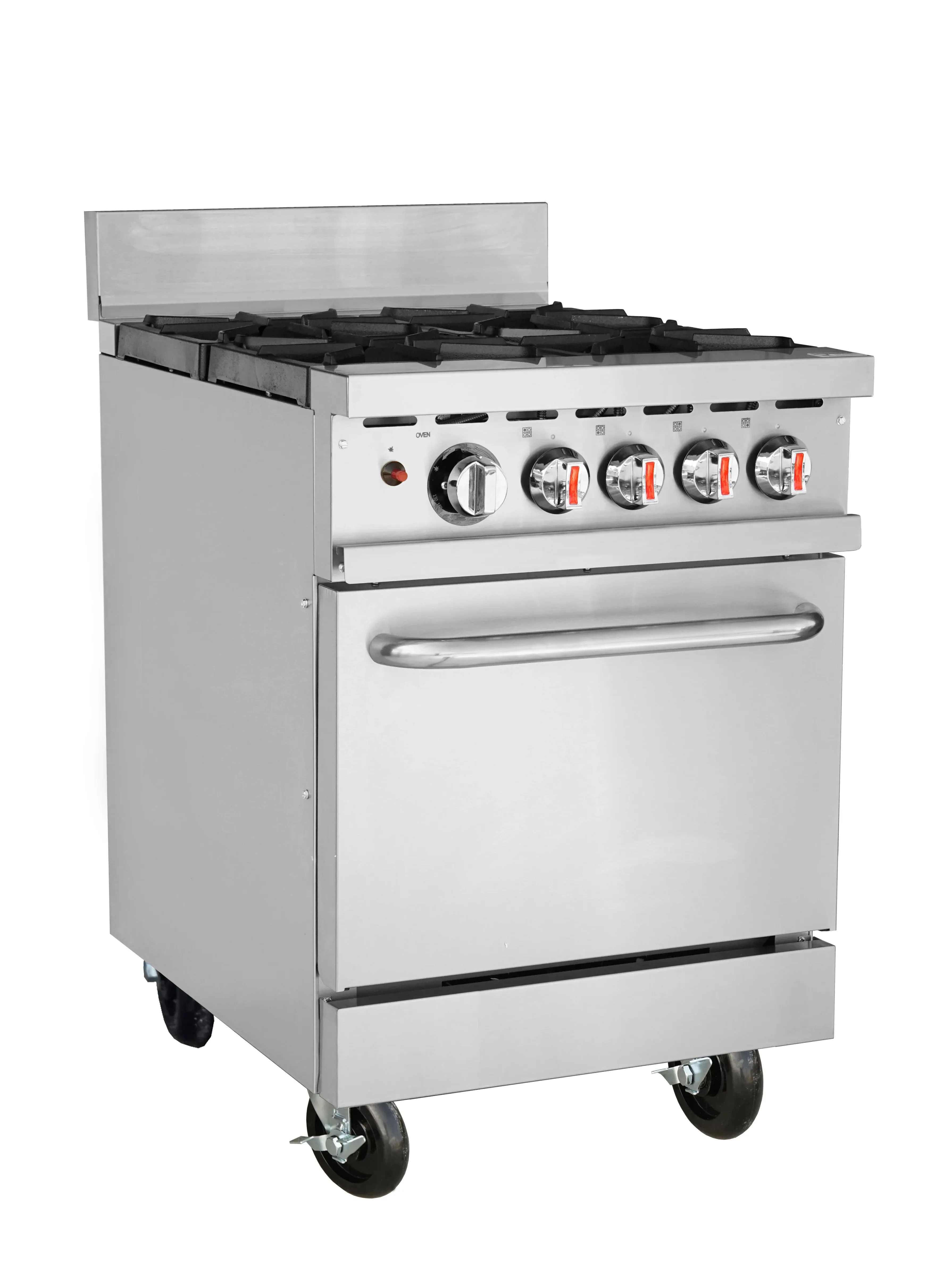 Hamoki 4 Burner Hob Range Oven Large Chamber with Castors - 101075