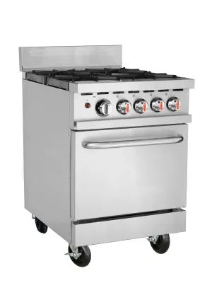 Hamoki 4 Burner Hob Range Oven Large Chamber with Castors - 101075
