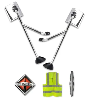 Hood Mirrors Chrome Set 2002-2017 International Prostar