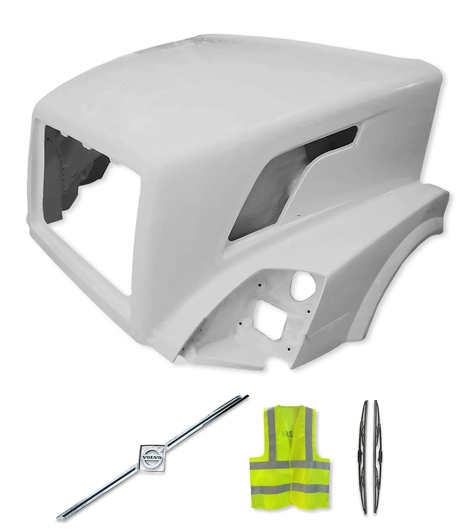 Hood Shell Fiberglass 2004-2017 Volvo VNL