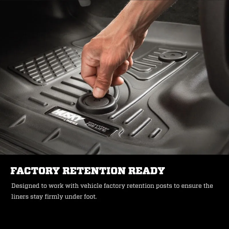 Husky Liners Front Floor Liner Weatherbeater Plastic Black - GM Fullsize Truck 2014-15- Pair