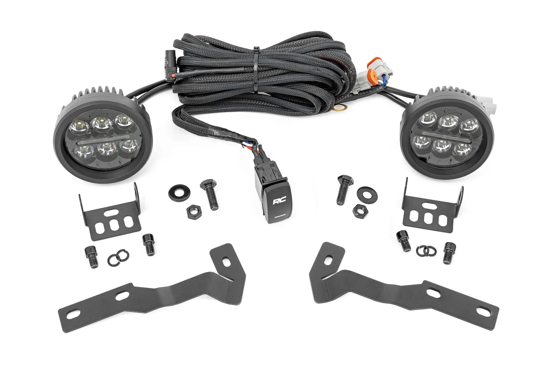 LED Light - Ditch Mount -Black Series Round - 3.5 Inch - Amber DRL - Toyota Tacoma (16-23)