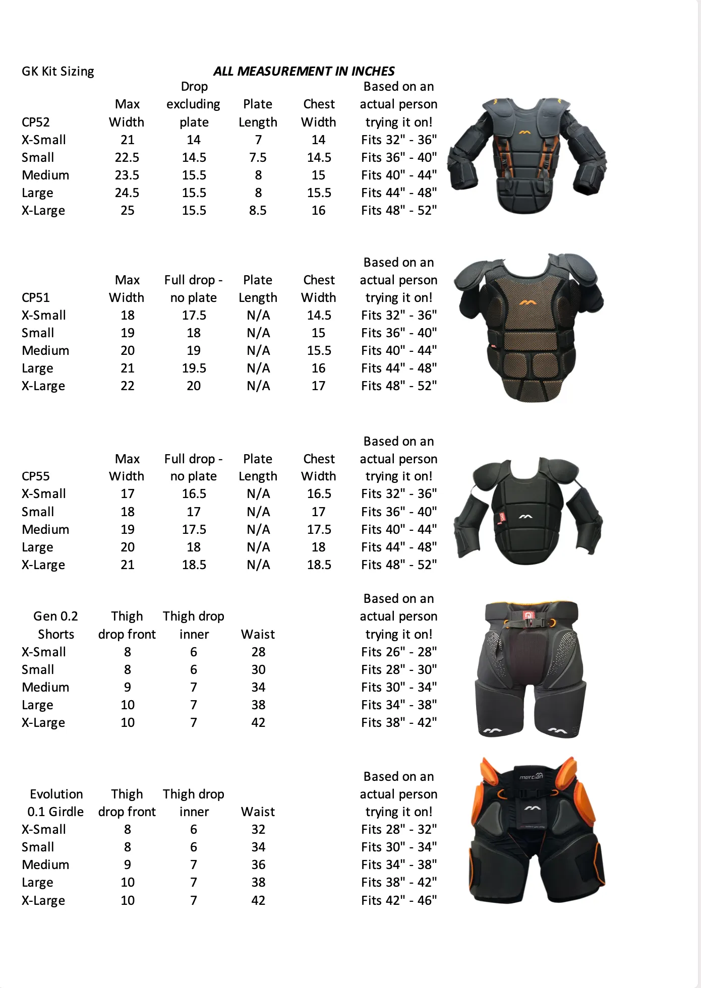 Mercian Evo 0.1 Chest/Shoulder Protector XXS