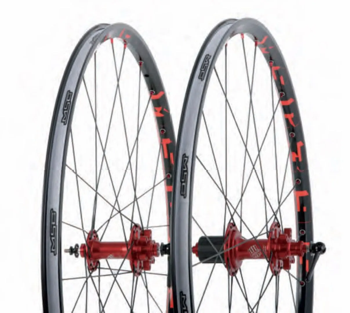 MSC 395 Wheelset Red Anodised hubs 9mm axle 1480g