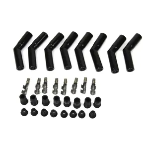PerTronix Spark Plug Boot/Terminal Kit - 8 mm - Ceramic - Black - 45° (Set of 8)