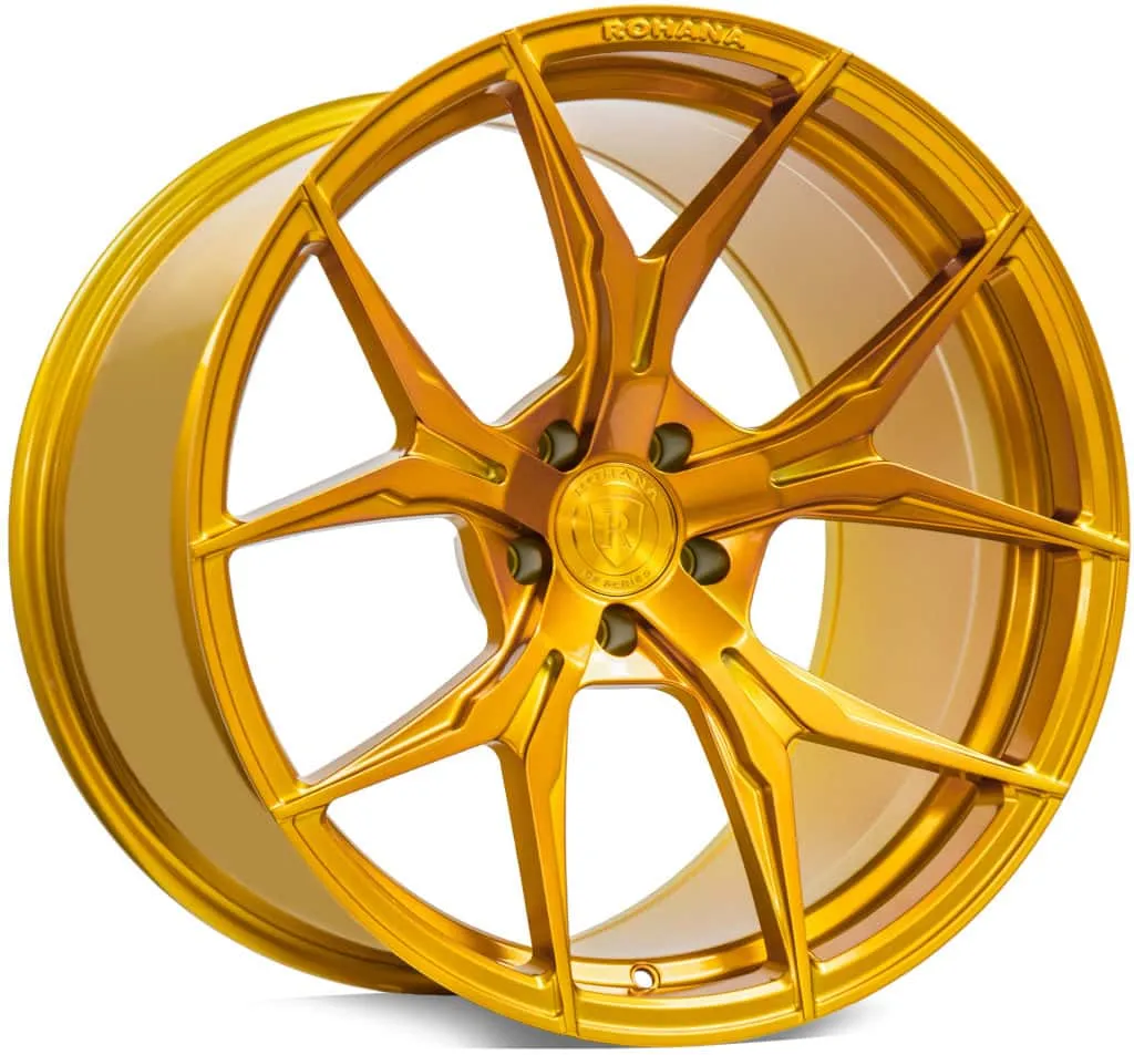 Rohana RFX5 Cross Forged Wheels (20x11 5x120 28ET CB 74.1) Brushed Titanium / Matte Black / Gloss Gold
