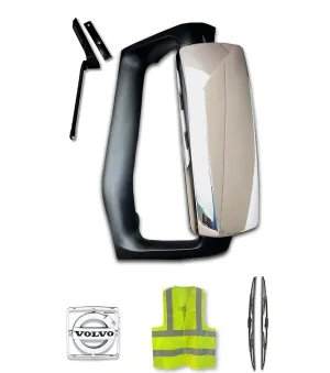 Side View Door Mirror Power Heated Chrome Driver Volvo 2004  VNL VNM VNX