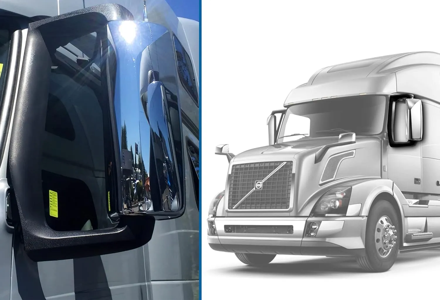 Side View Door Mirror Power Heated Chrome Driver Volvo 2004  VNL VNM VNX