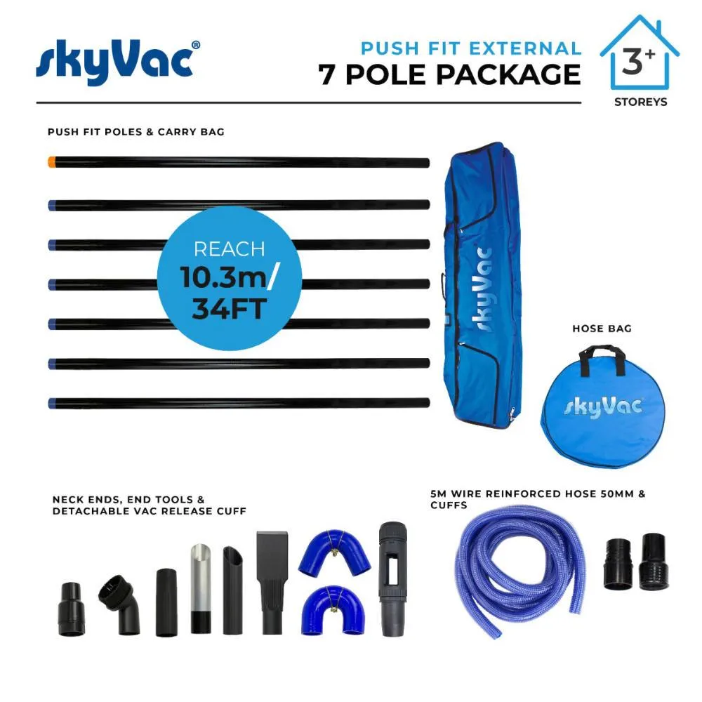 SkyVac Push Fit Carbon Fibre Pole Set