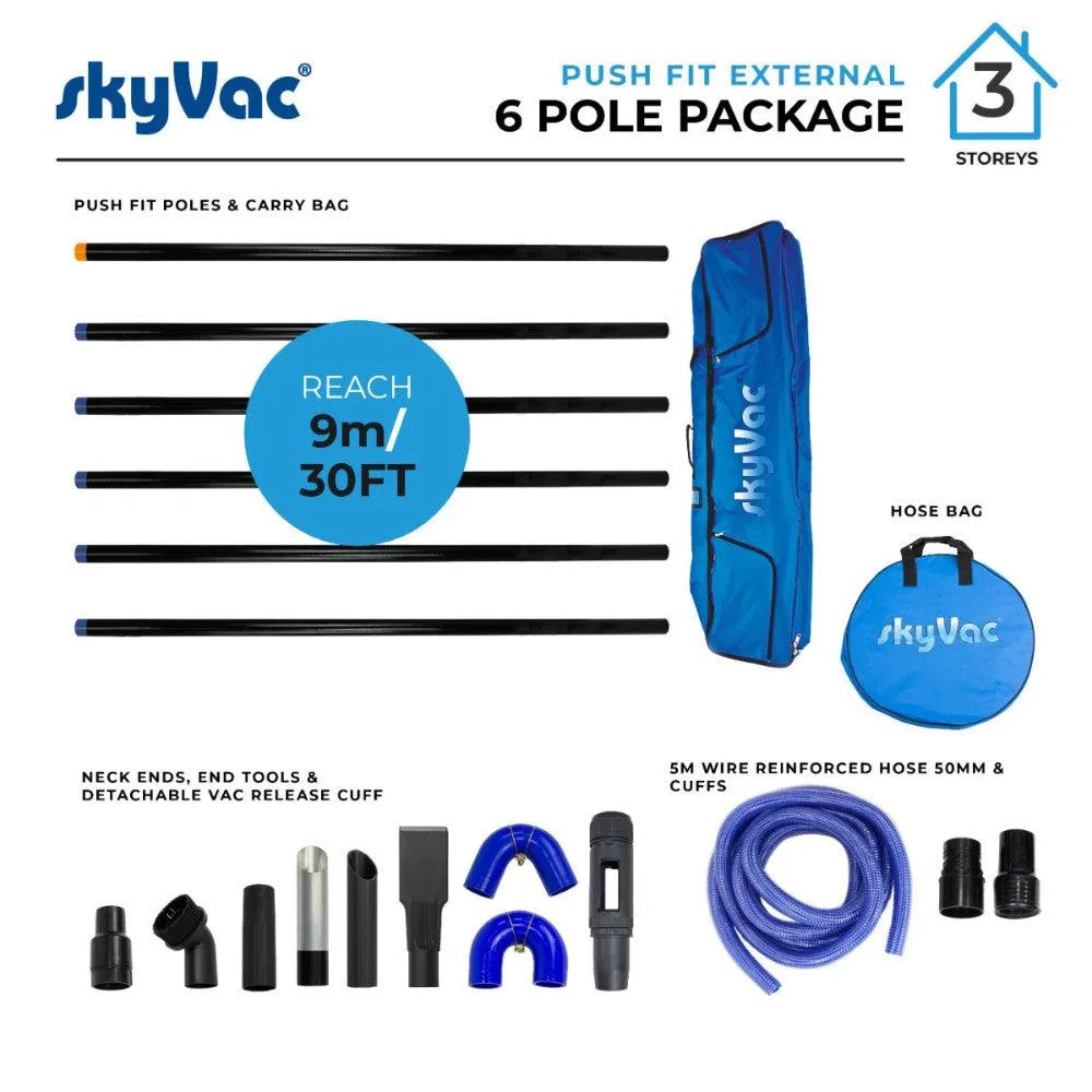 SkyVac Push Fit Carbon Fibre Pole Set