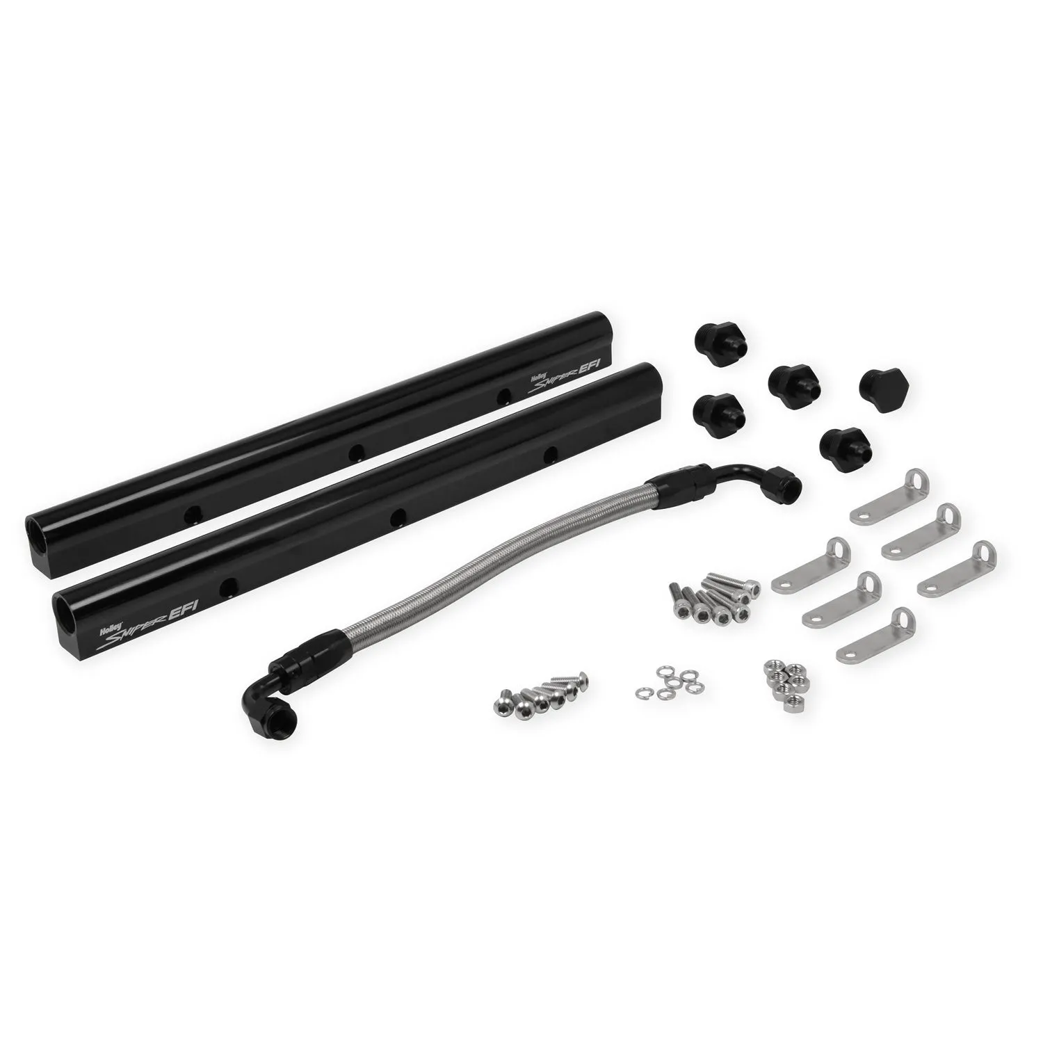 Sniper EFI Fabricated Intake Manifold - 102 mm Throttle Body Flange - Fuel Rails - Multi Port - Aluminum - Black - GM LS-Series