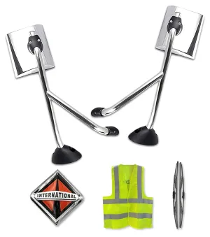 Towing Hood Mirrors Chrome Pair International Durastar