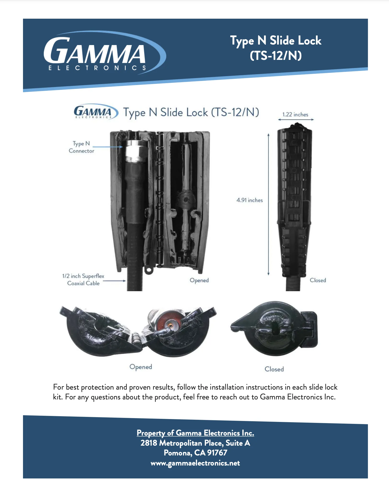 Watertight, IP68 Level Weather Protection for Type N Connections