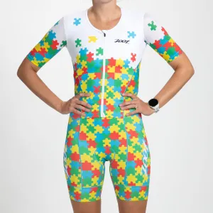 Women's Ltd Tri Aero Fz Racesuit - Autism Puzzle