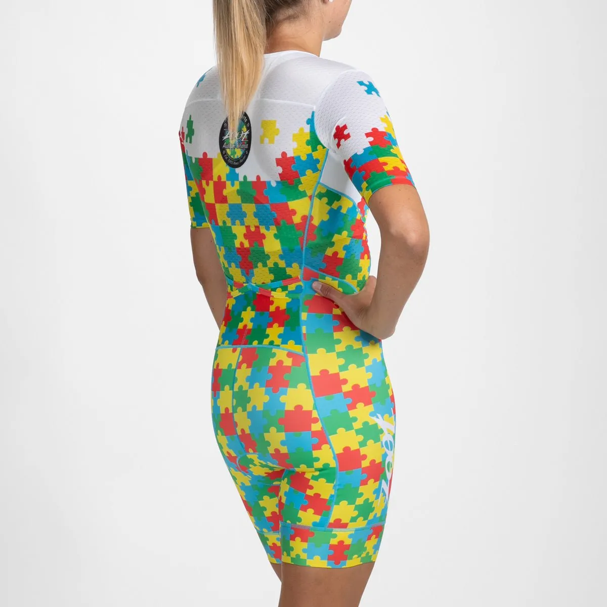 Women's Ltd Tri Aero Fz Racesuit - Autism Puzzle
